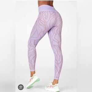 Fabletics Lavender and Beige Leggings Small